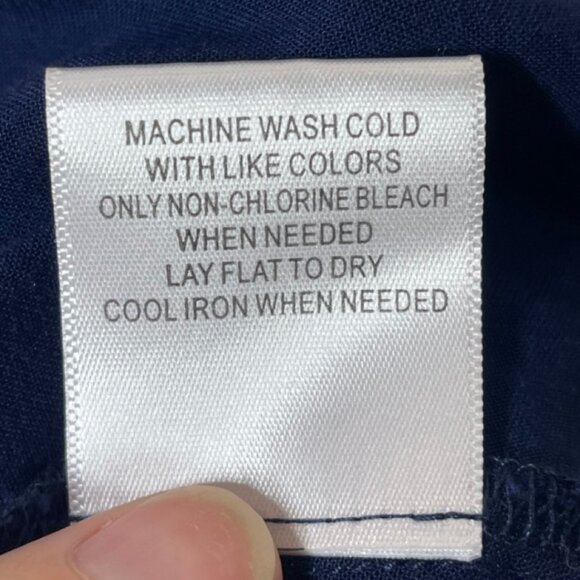 MODCLOTH | Women's Navy Blue V-Neck Tank Top with Polka Dot Trim | Size M - Picture 7 of 9